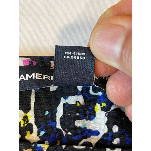 American Living Womens Sheath Dress Abstract Print 3/4 Sleeve Boat Neck Black 2 - Picture 8 of 10